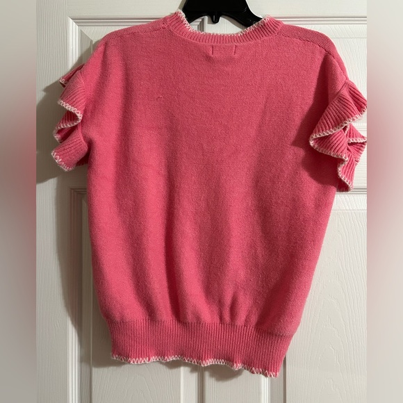 Pink Ruffle Sleeve Sweater - Picture 4 of 5